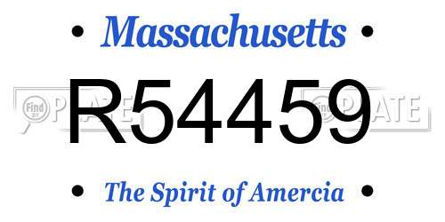 R54459 Massachusetts License Plate