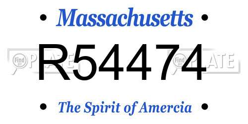 R54474 Massachusetts License Plate