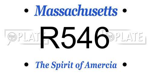 R546 Massachusetts License Plate