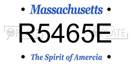 R5465E Massachusetts License Plate