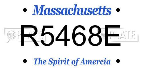 R5468E Massachusetts License Plate
