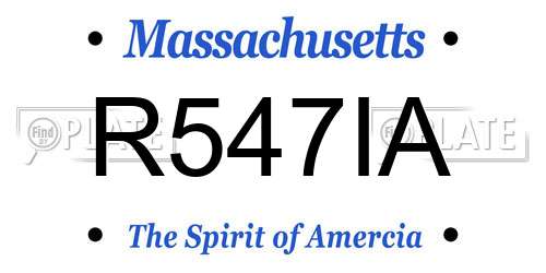 R547IA Massachusetts License Plate