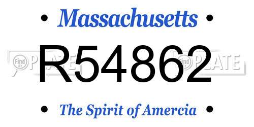 R54862 Massachusetts License Plate