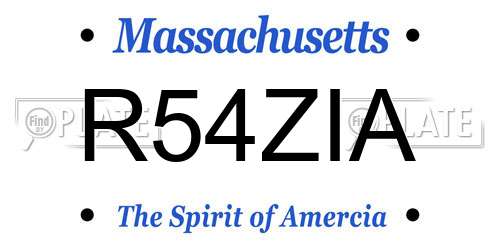 R54ZIA Massachusetts License Plate