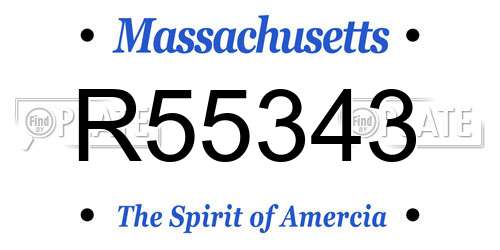 R55343 Massachusetts License Plate