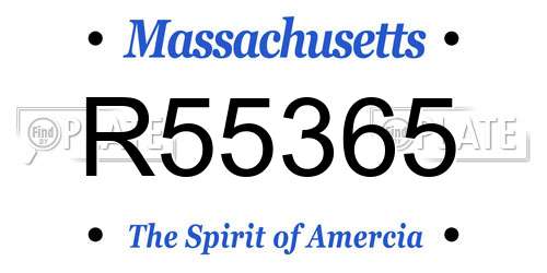 R55365 Massachusetts License Plate