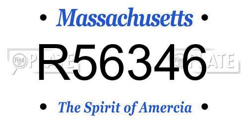 R56346 Massachusetts License Plate