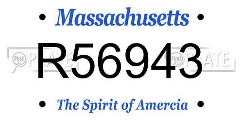 R56943 Massachusetts License Plate
