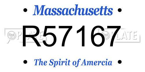 R57167 Massachusetts License Plate