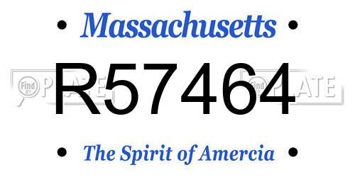R57464 Massachusetts License Plate
