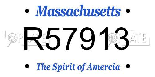 R57913 Massachusetts License Plate