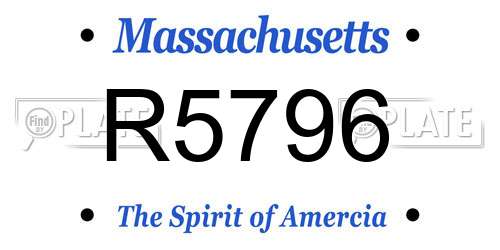 R5796 Massachusetts License Plate