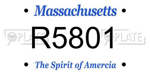 R5801 Massachusetts License Plate