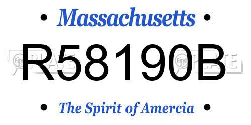 R58190B Massachusetts License Plate