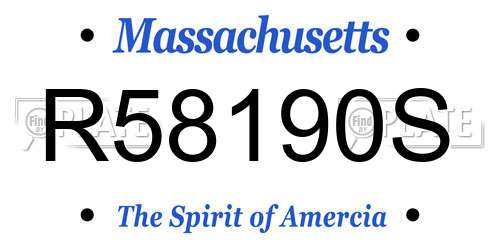R58190S Massachusetts License Plate