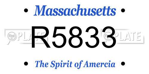 R5833 Massachusetts License Plate