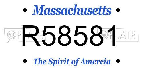 R58581 Massachusetts License Plate