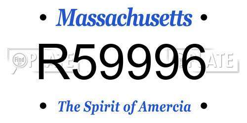R59996 Massachusetts License Plate