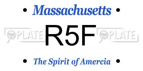 R5F Massachusetts License Plate
