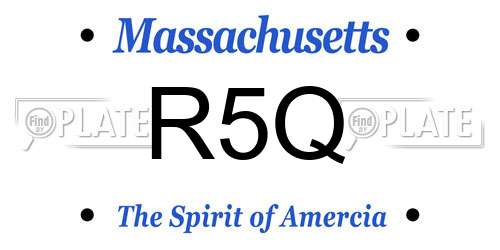 R5Q Massachusetts License Plate