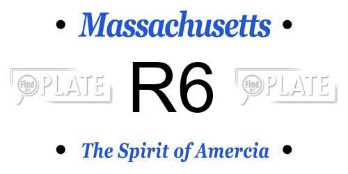 R6 Massachusetts License Plate