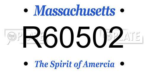 R60502 Massachusetts License Plate