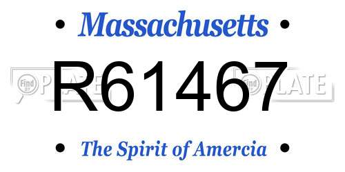 R61467 Massachusetts License Plate