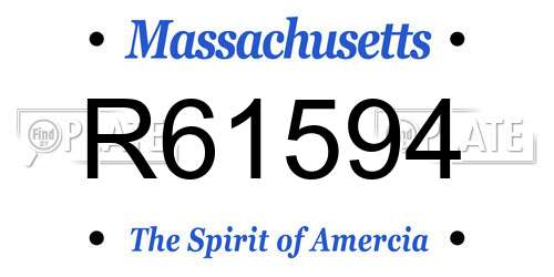 R61594 Massachusetts License Plate