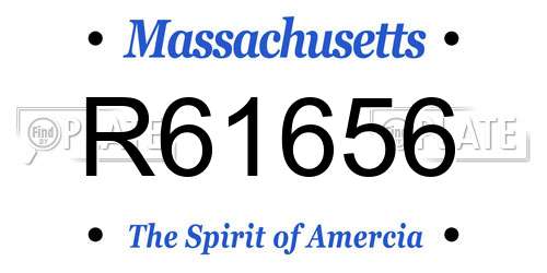 R61656 Massachusetts License Plate