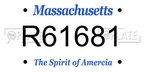 R61681 Massachusetts License Plate