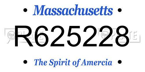 R625228 Massachusetts License Plate