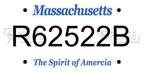 R62522B Massachusetts License Plate
