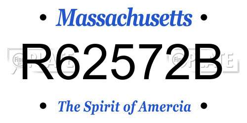 R62572B Massachusetts License Plate