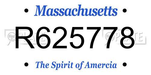 R625778 Massachusetts License Plate