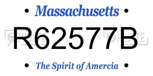 R62577B Massachusetts License Plate