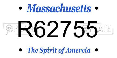 R62755 Massachusetts License Plate