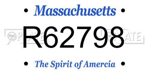 R62798 Massachusetts License Plate