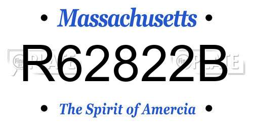 R62822B Massachusetts License Plate