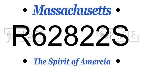 R62822S Massachusetts License Plate