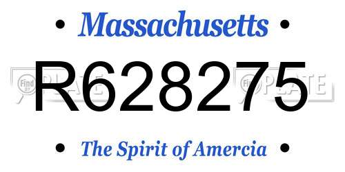 R628275 Massachusetts License Plate