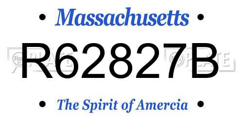 R62827B Massachusetts License Plate