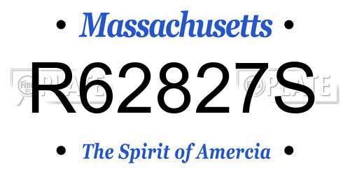 R62827S Massachusetts License Plate