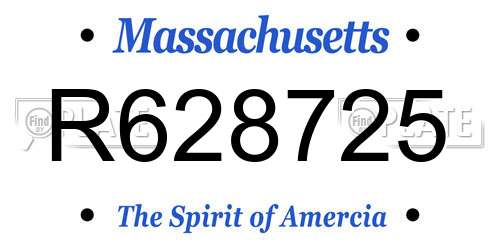 R628725 Massachusetts License Plate