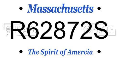 R62872S Massachusetts License Plate