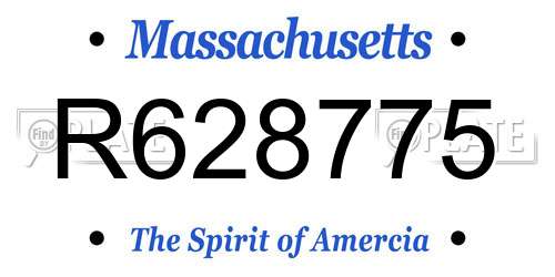 R628775 Massachusetts License Plate