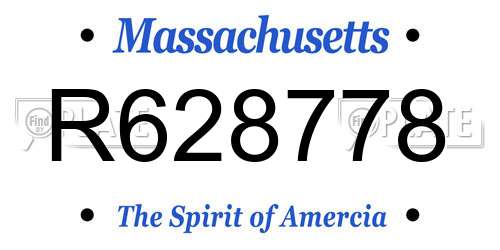 R628778 Massachusetts License Plate