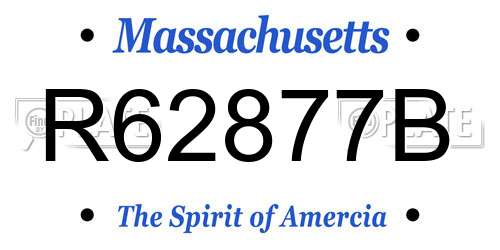 R62877B Massachusetts License Plate