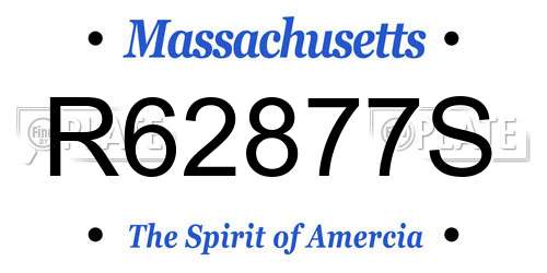 R62877S Massachusetts License Plate
