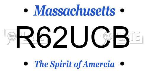 R62UCB Massachusetts License Plate