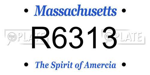 R6313 Massachusetts License Plate